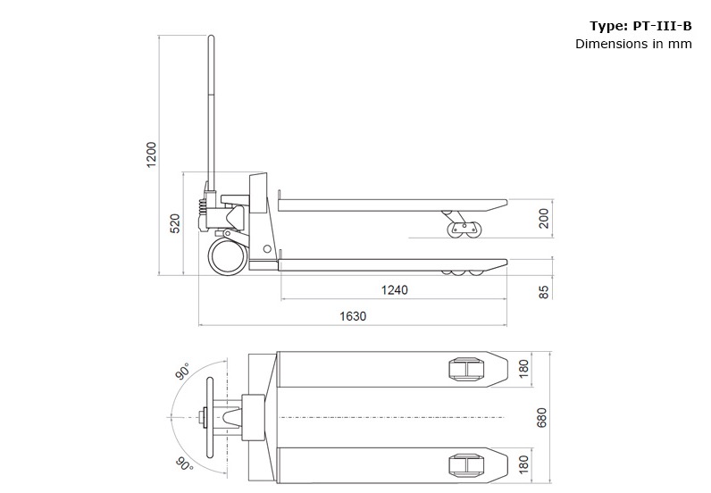 Handpompwagen weeg-unit 2000 kg